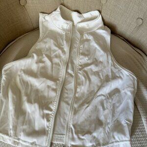White Sleeveless Zip-Up Vest